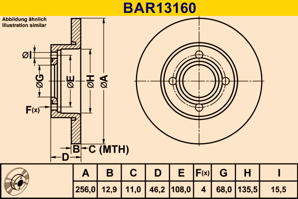 Brake Disc (BAR13160)