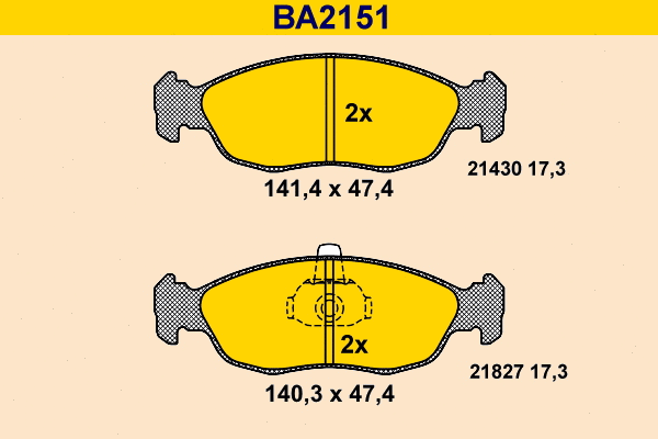 Brake Pad Set, disc brake (BA2151)