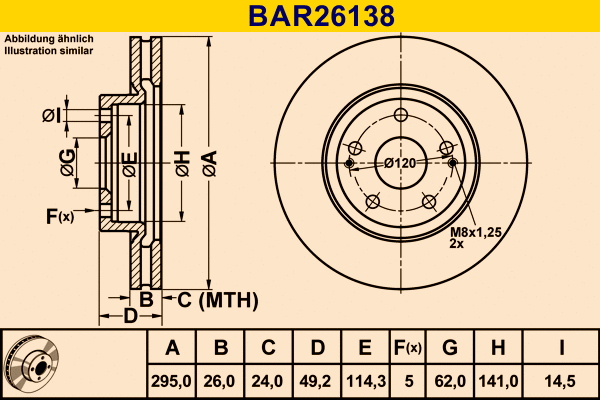 Brake Disc (BAR26138)
