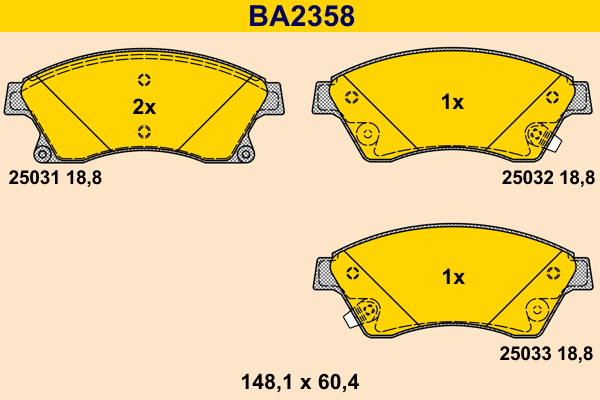 Brake Pad Set, disc brake (BA2358)