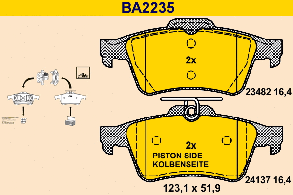Brake Pad Set, disc brake (BA2235)