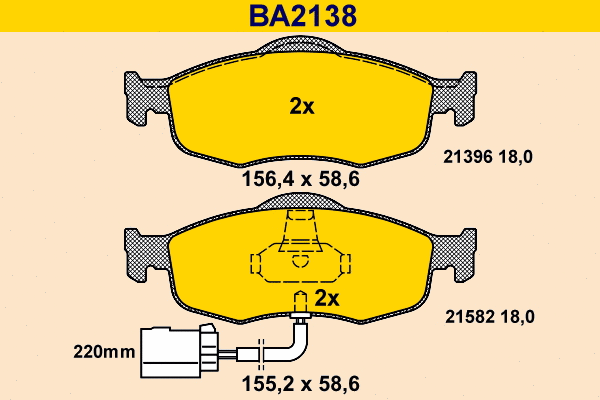 Brake Pad Set, disc brake (BA2138)
