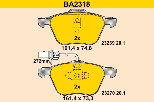Brake Pad Set, disc brake (BA2318)