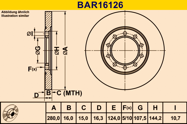 Brake Disc (BAR16126)