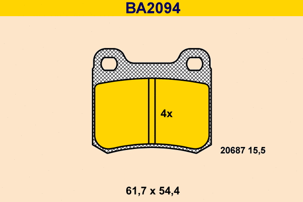 Brake Pad Set, disc brake (BA2094)