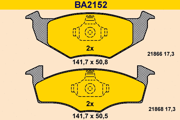 Brake Pad Set, disc brake (BA2152)