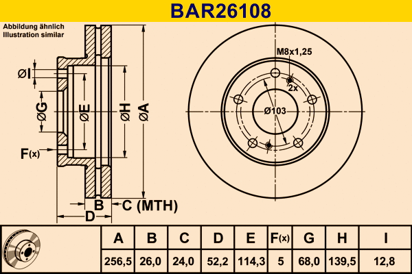 Brake Disc (BAR26108)