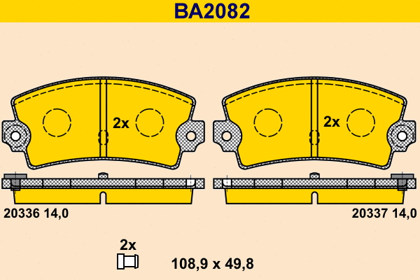 Brake Pad Set, disc brake (BA2082)