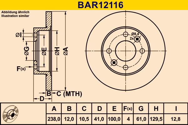 Brake Disc (BAR12116)