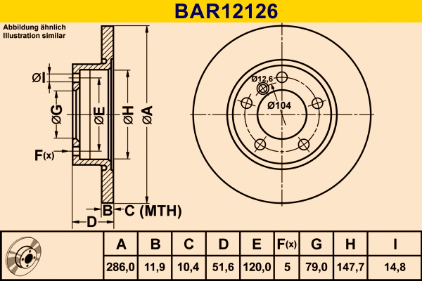 Brake Disc (BAR12126)