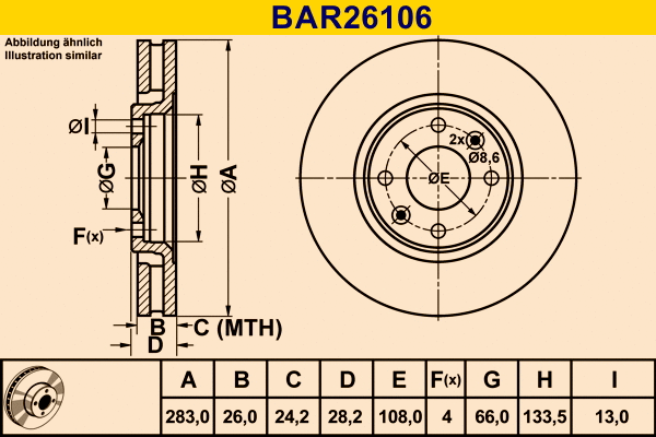 Brake Disc (BAR26106)