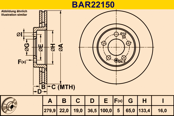 Brake Disc (BAR22150)