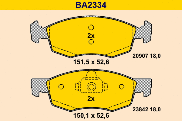 Brake Pad Set, disc brake (BA2334)