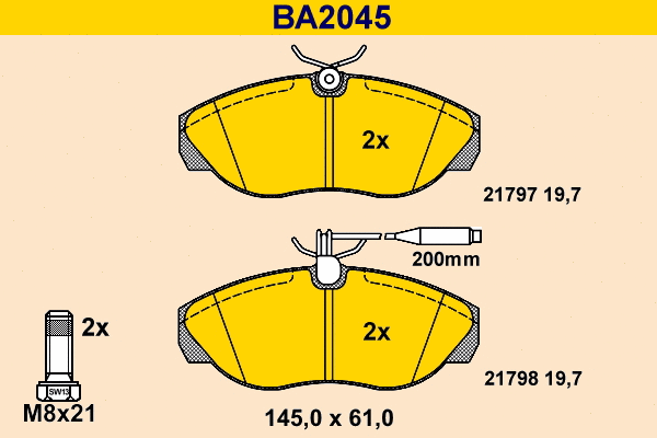 Brake Pad Set, disc brake (BA2045)