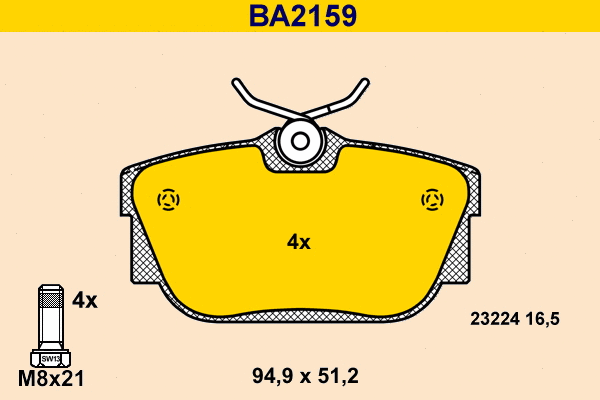 Brake Pad Set, disc brake (BA2159)