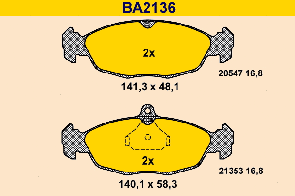 Brake Pad Set, disc brake (BA2136)