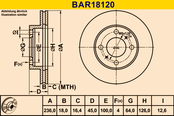 Brake Disc (BAR18120)