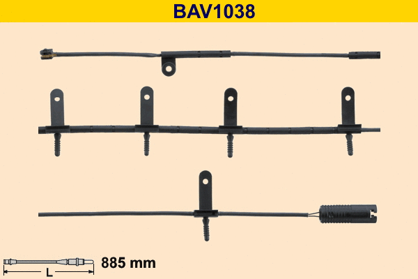 Warning Contact, brake pad wear (BAV1038)