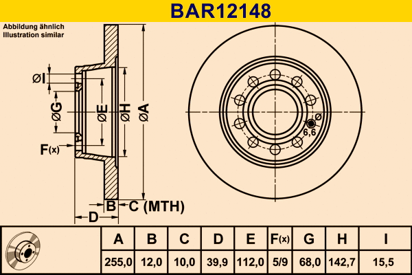 Brake Disc (BAR12148)