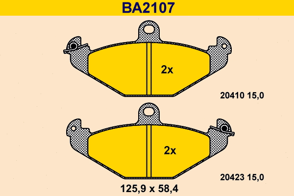 Brake Pad Set, disc brake (BA2107)