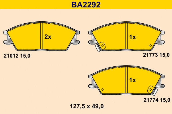 Brake Pad Set, disc brake (BA2292)