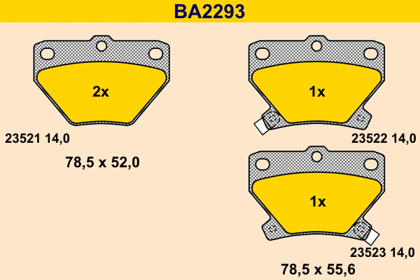 Brake Pad Set, disc brake (BA2293)