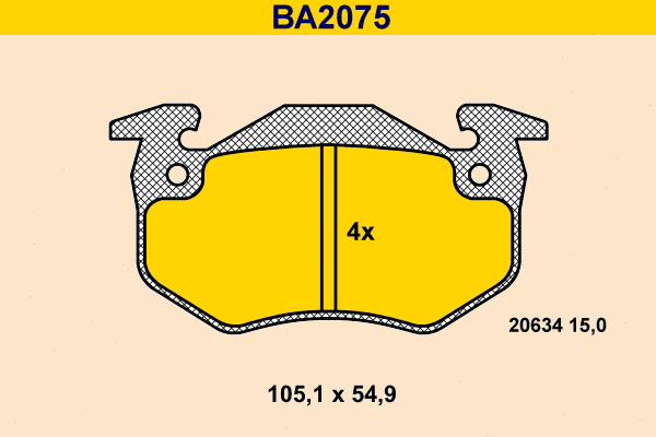 Brake Pad Set, disc brake (BA2075)