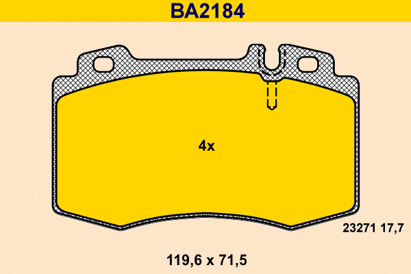 Brake Pad Set, disc brake (BA2184)