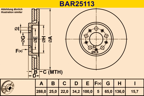 Brake Disc (BAR25113)