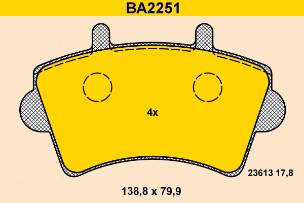 Brake Pad Set, disc brake (BA2251)