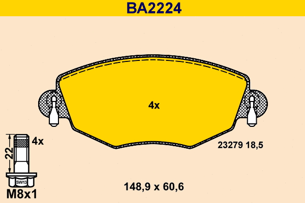 Brake Pad Set, disc brake (BA2224)