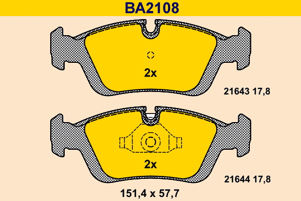 Brake Pad Set, disc brake (BA2108)