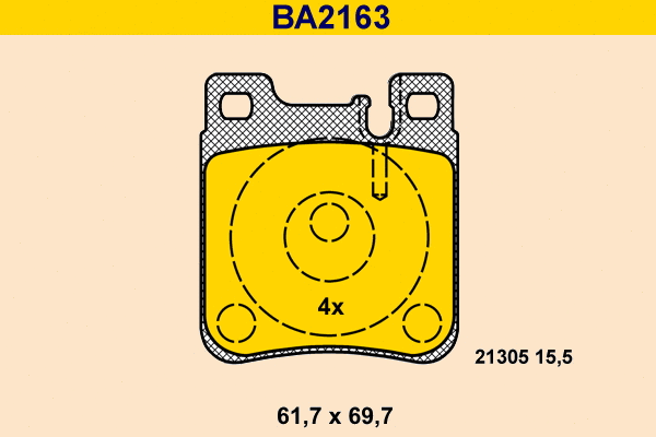Brake Pad Set, disc brake (BA2163)