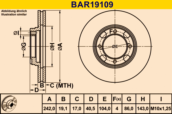 Brake Disc (BAR19109)