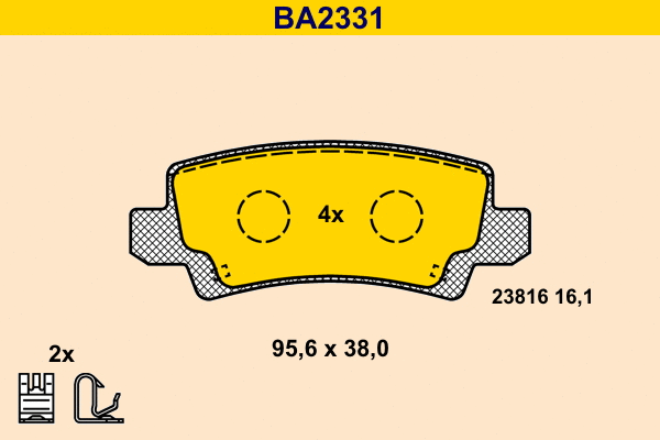 Brake Pad Set, disc brake (BA2331)