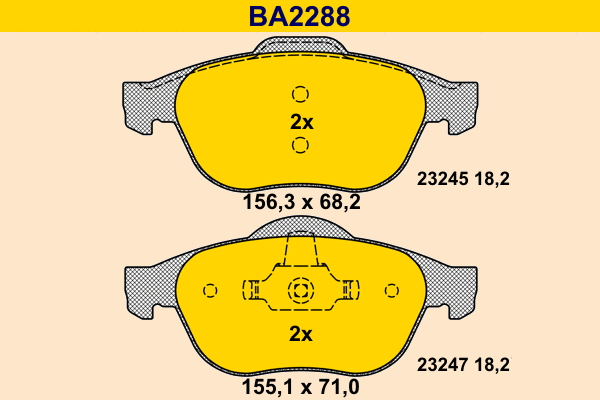 Brake Pad Set, disc brake (BA2288)