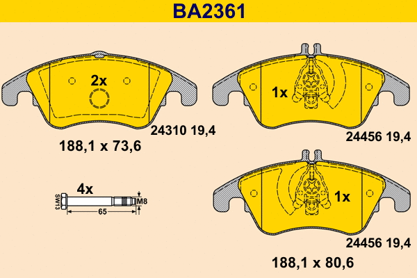 Brake Pad Set, disc brake (BA2361)