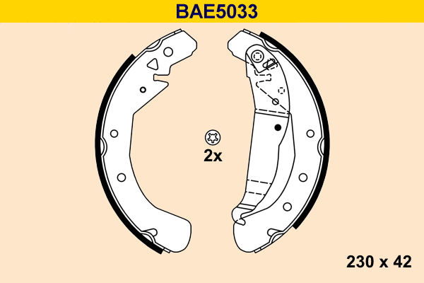 Brake Shoe Set (BAE5033)