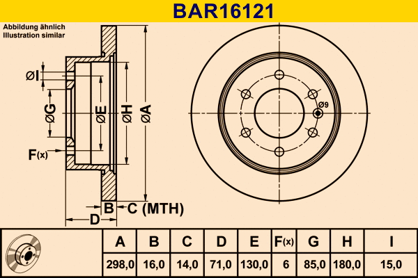 Brake Disc (BAR16121)
