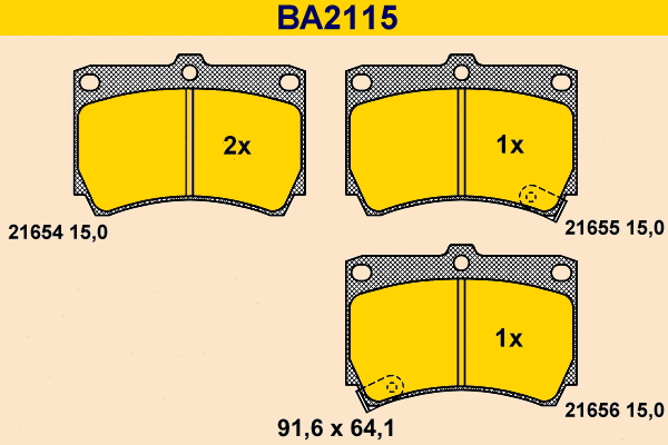 Brake Pad Set, disc brake (BA2115)
