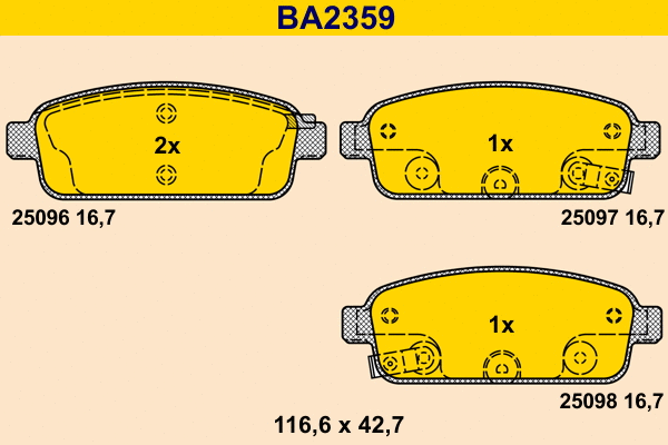 Brake Pad Set, disc brake (BA2359)