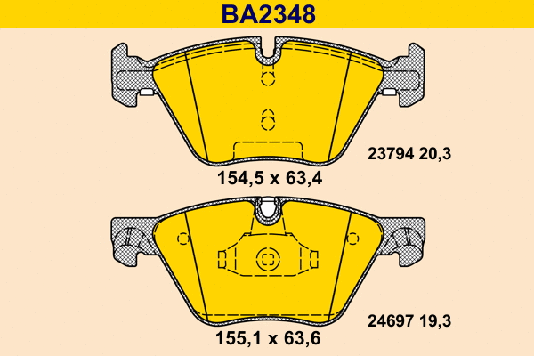 Brake Pad Set, disc brake (BA2348)