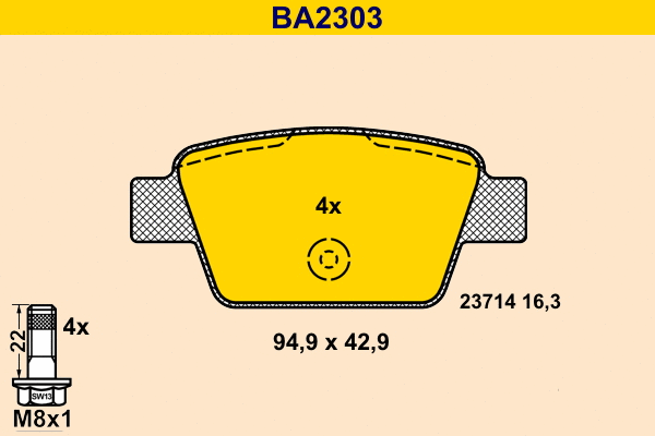 Brake Pad Set, disc brake (BA2303)