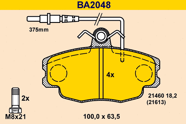 Brake Pad Set, disc brake (BA2048)