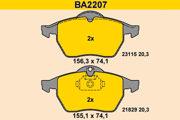 Brake Pad Set, disc brake (BA2207)