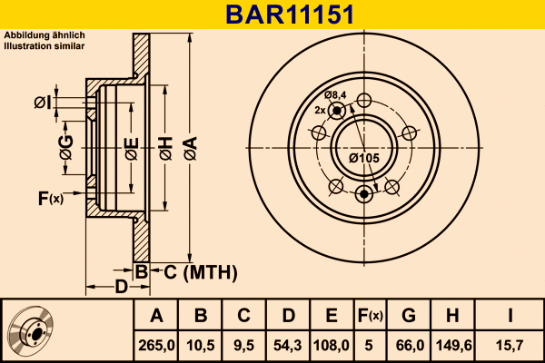 Brake Disc (BAR11151)