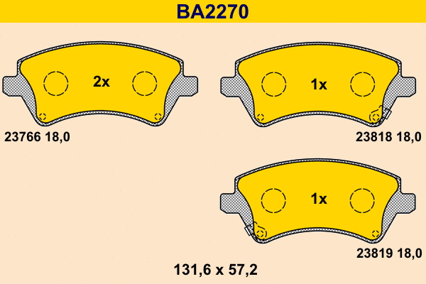 Brake Pad Set, disc brake (BA2270)