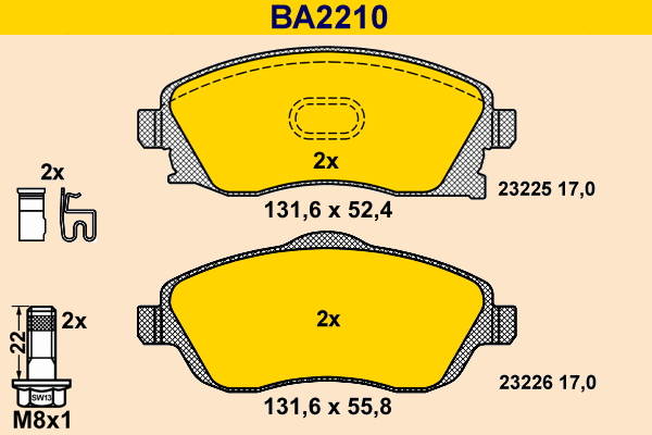 Brake Pad Set, disc brake (BA2210)