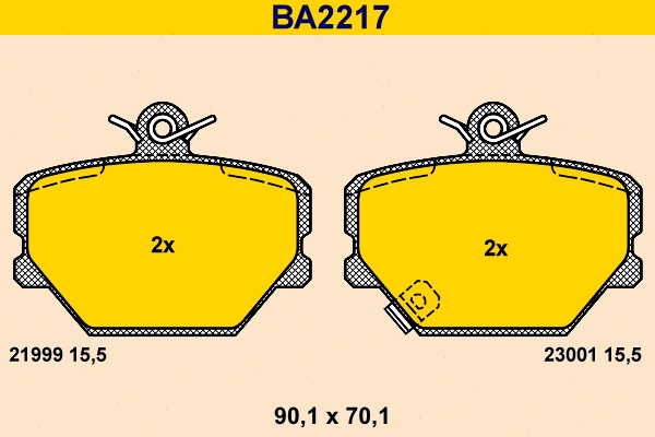 Brake Pad Set, disc brake (BA2217)