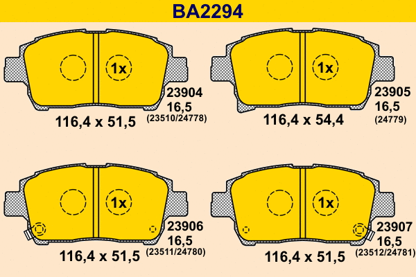 Brake Pad Set, disc brake (BA2294)
